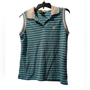 NWOT Teddi Blue and White Striped Tank Top Size L